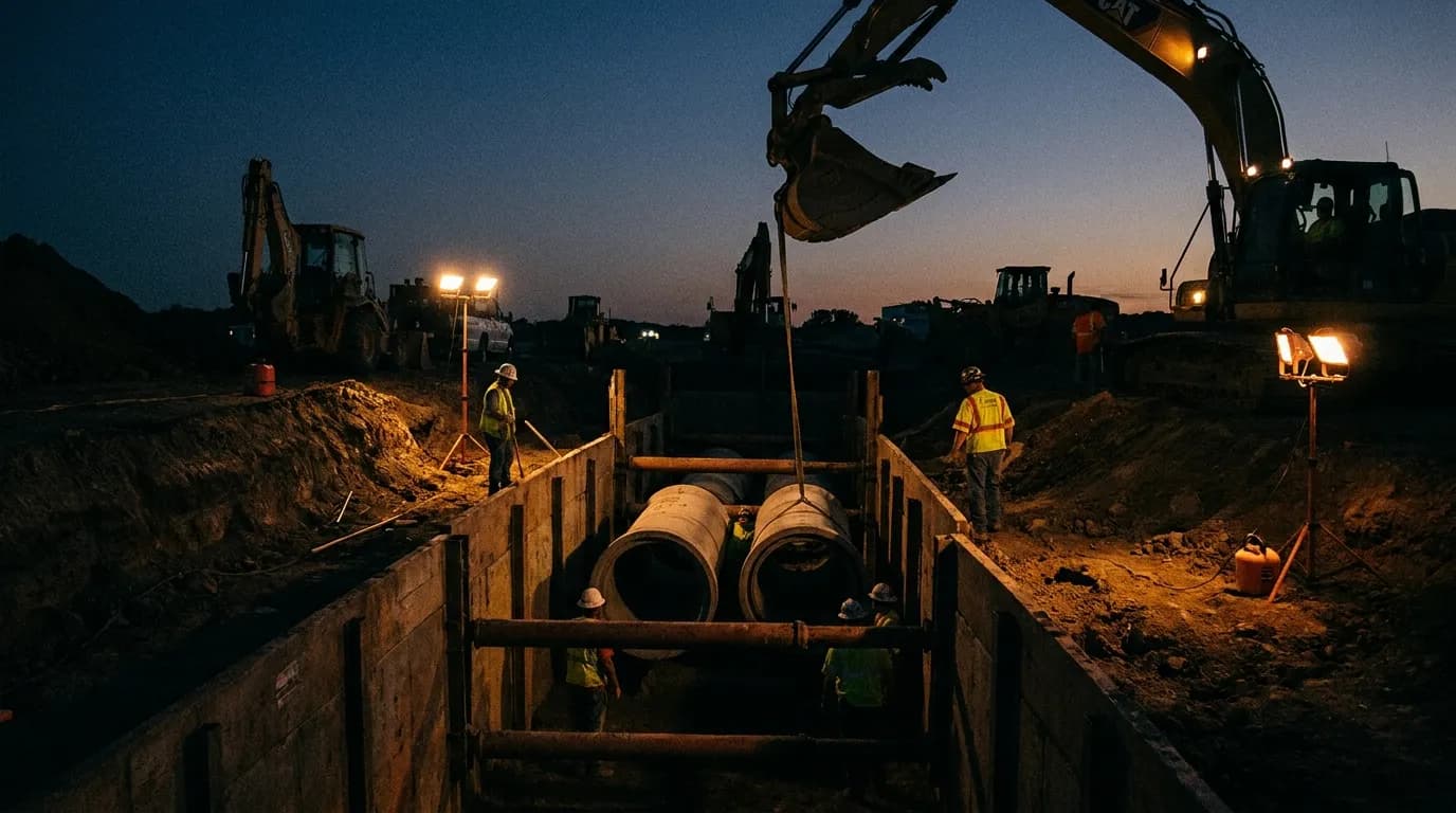 Utility Infrastructure public works construction by Bihn Construction in Upstate South Carolina